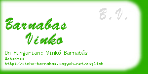 barnabas vinko business card